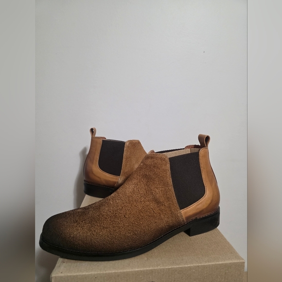Men\'s Brown Chelsea Boots - Suede Leather Slip-On main image 6